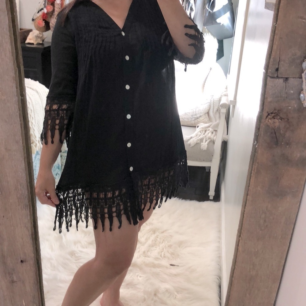 Blue island size small black swim cover dress - Picture 2 of 6